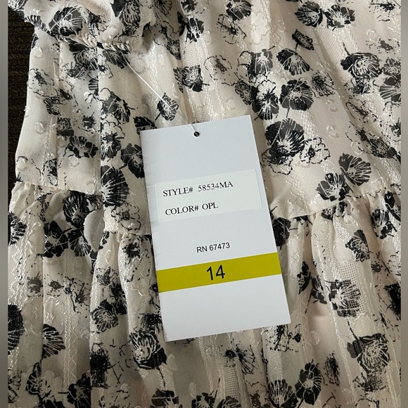 Maison Tara Puff 3/4 Sleeve Dress Size 14 - Picture 12 of 14